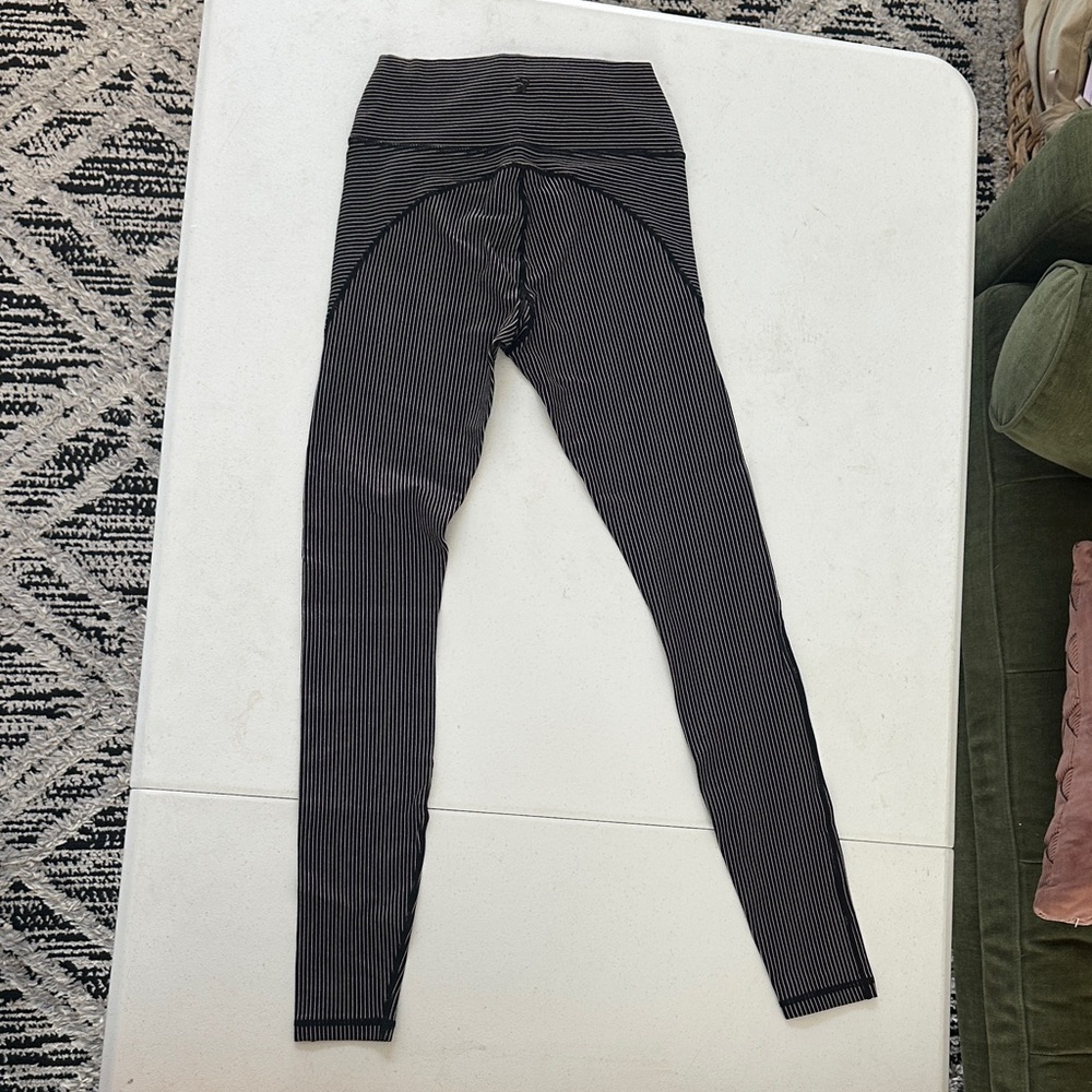 Glyder Black and White Striped Leggings